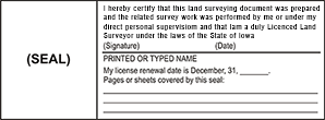 Iowa Land Surveyor Stamp